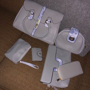 6 in 1 piece women bag purse set